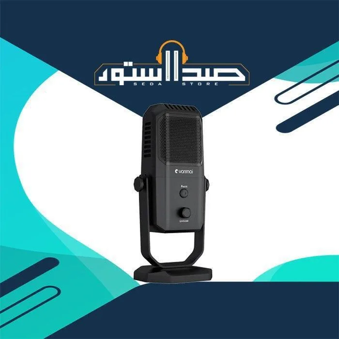 میکروفون رومیزی SF-900، رنگ مشکی، جنس پلاستیک و فلز، استوانه‌ای، پایه‌دار