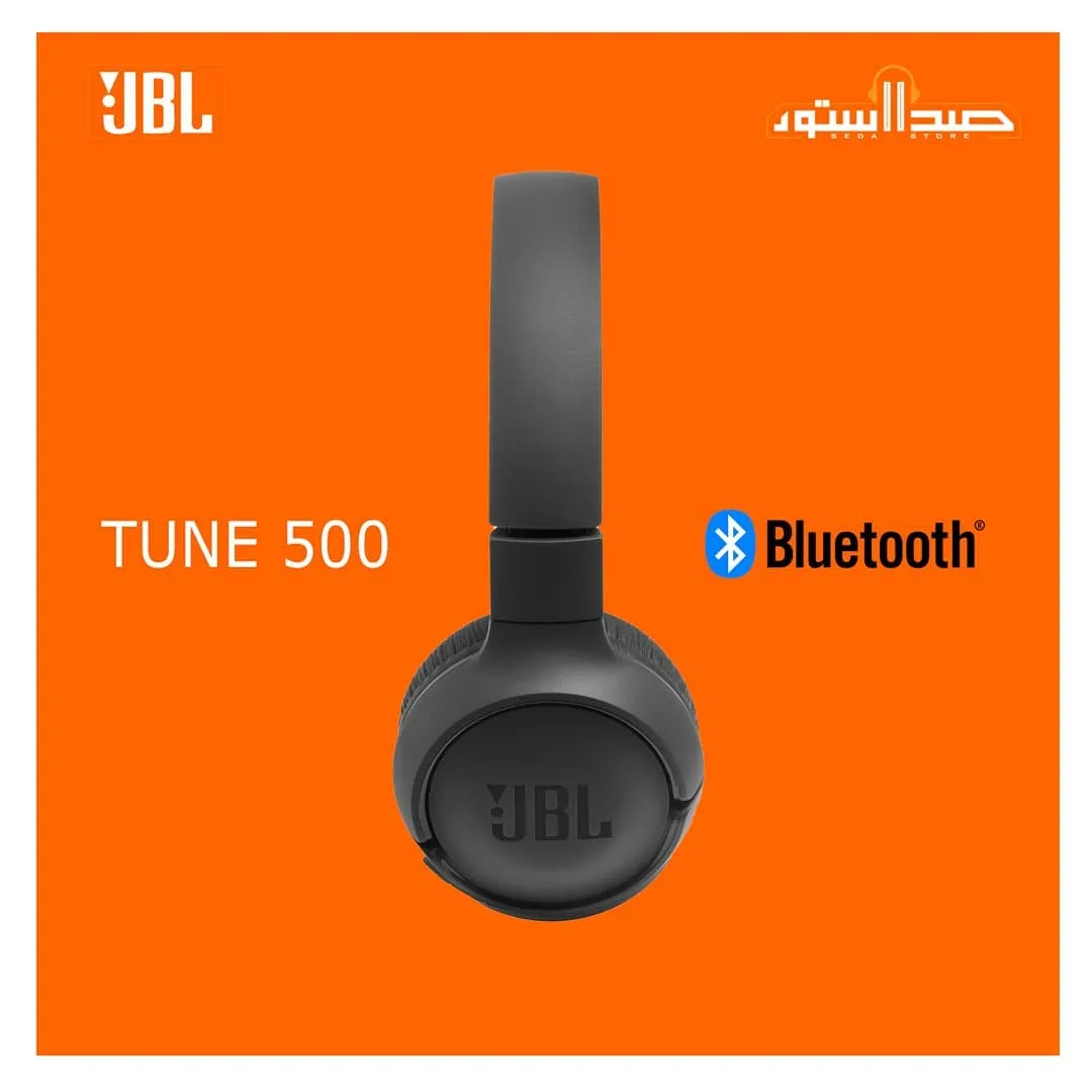 هدفون بلوتوثی Tune 500BT جی‌بی‌ال، رنگ مشکی، جنس پلاستیک و چرم مصنوعی، روی گوش