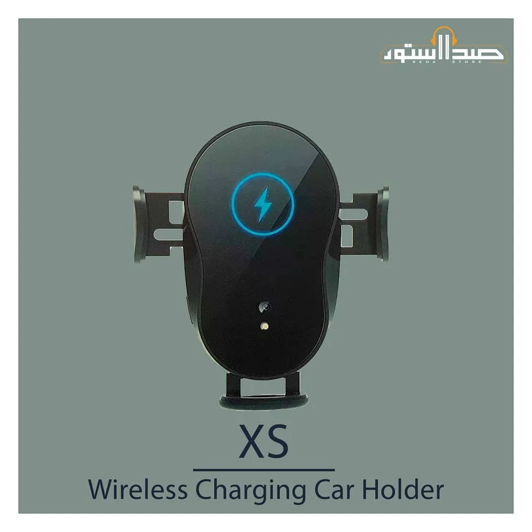 هولدر شارژر بی‌سیم ماشین XS، رنگ مشکی، جنس پلاستیک، گیره‌ای