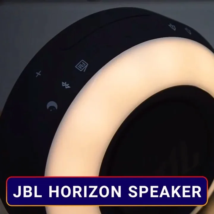 اسپیکر رومیزی Horizon جی‌بی‌ال، رنگ مشکی و بژ، جنس پلاستیک، چراغ‌دار گرد