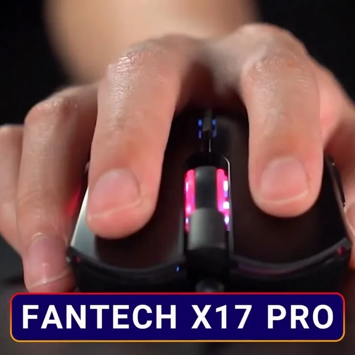 موس گیمینگ X17 Pro فنتک، رنگ مشکی، قرمز و آبی، جنس پلاستیک، ارگونومیک، دارای نور LED