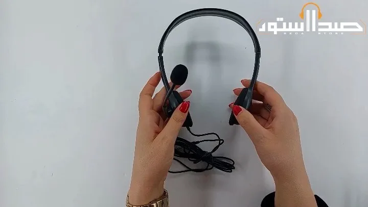 هدست H111 لاجیتک، رنگ مشکی، جنس پلاستیک، دور گوشی، دارای میکروفون