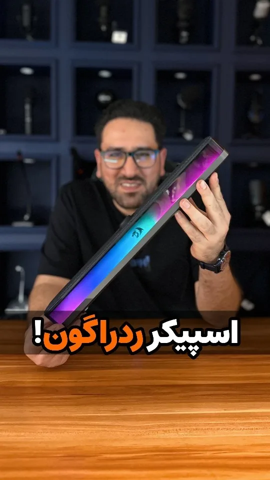 اسپیکر RGB مدل NEO GS515 ردراگون، رنگ مشکی و رنگین‌کمان، جنس پلاستیک، مستطیلی، گیمینگ