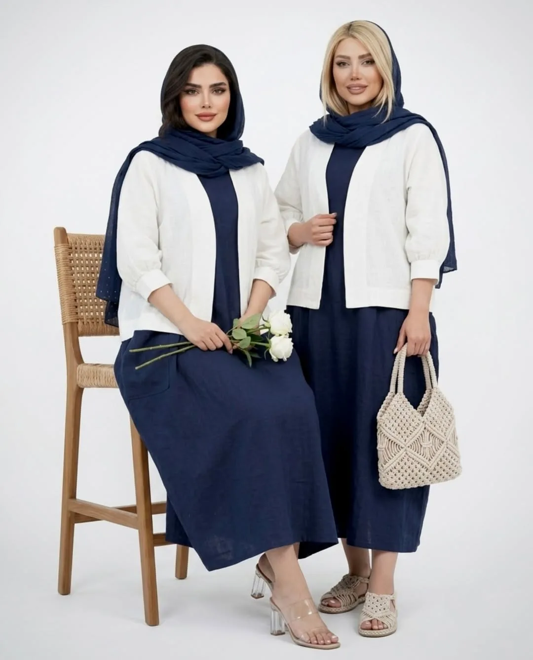 ست سارافون خمره‌ای و کت نخی