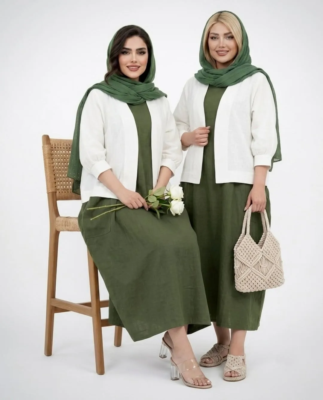 ست سارافون خمره‌ای و کت نخی — عکس ۳
