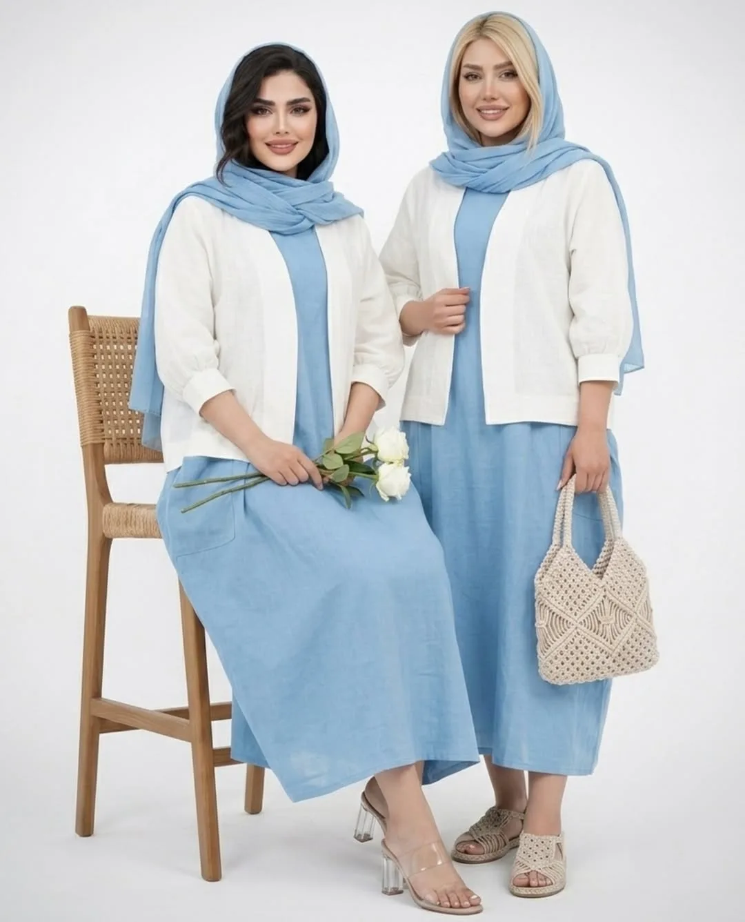 ست سارافون خمره‌ای و کت نخی — عکس ۴