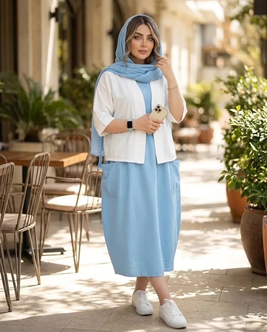 ست سارافون خمره‌ای و کت نخی — عکس ۶