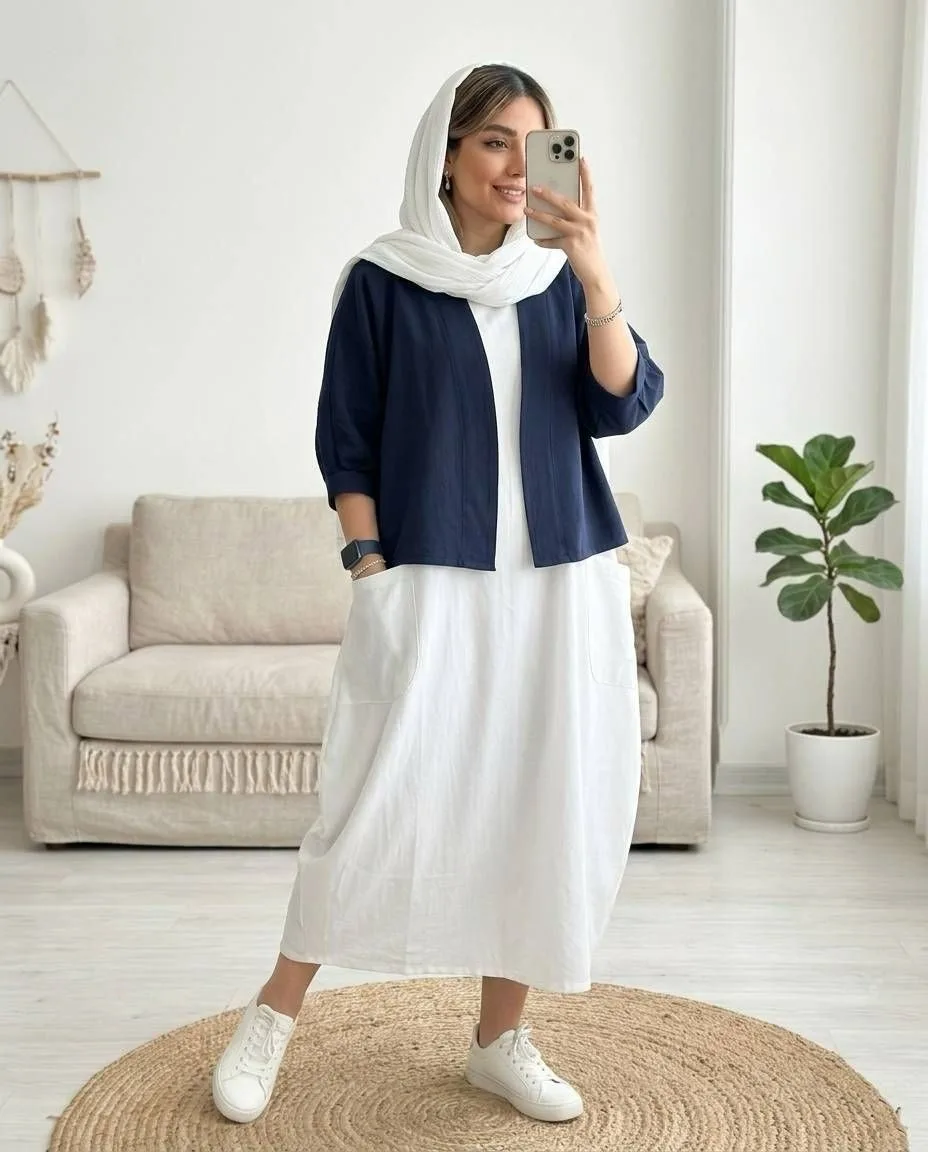 ست سارافون خمره‌ای و کت نخی — عکس ۱۰