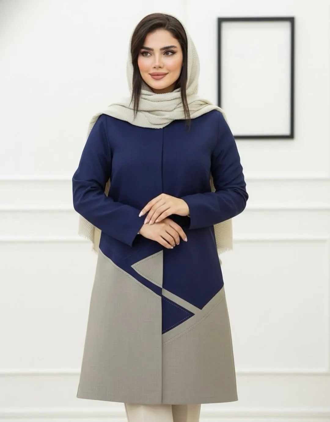 مانتو مدل آرنوشا دو رنگ — عکس ۴