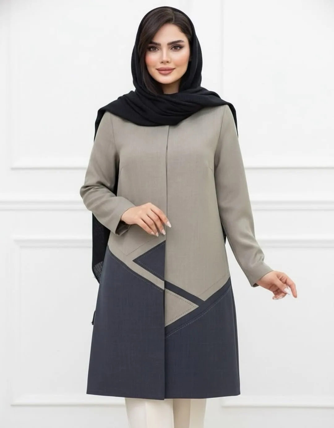 مانتو مدل آرنوشا دو رنگ — عکس ۵