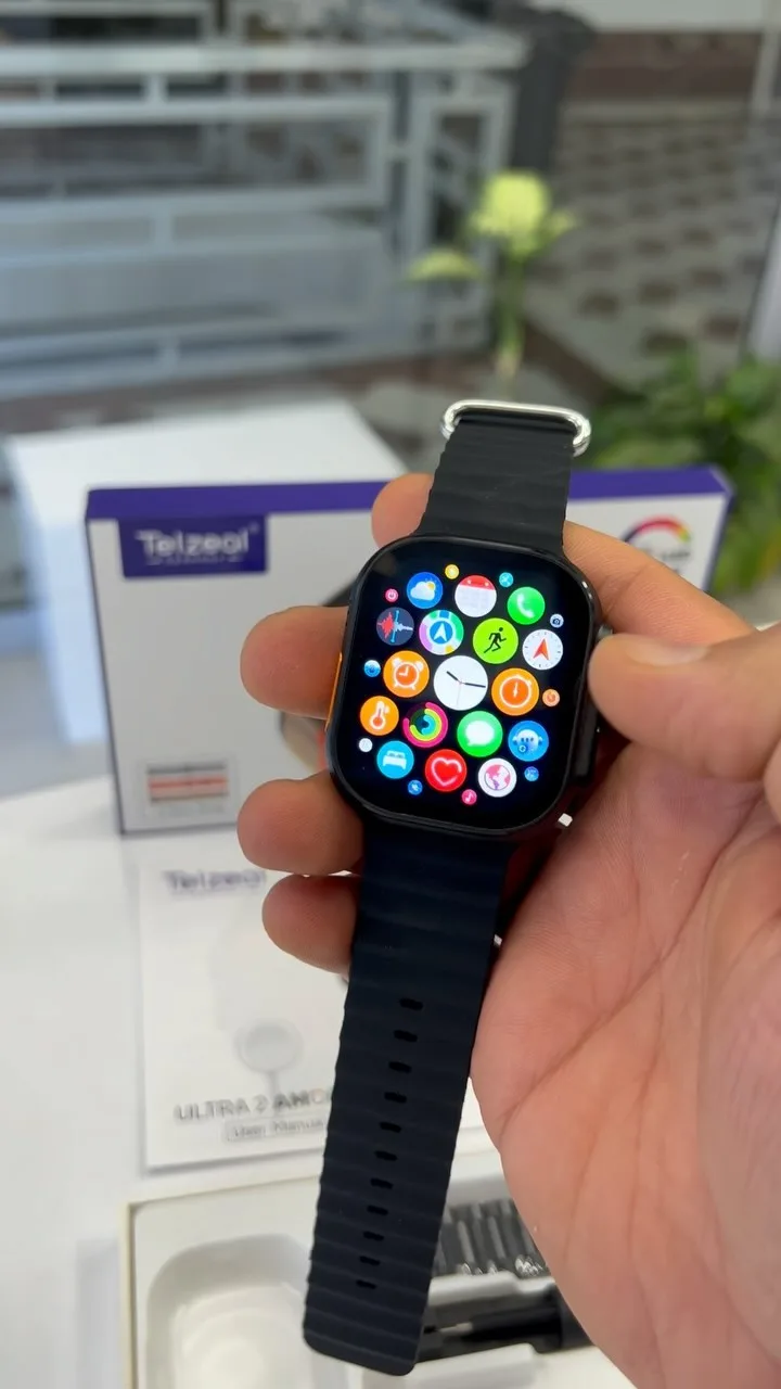 ساعت هوشمند Telzeal Ultra2، رنگ مشکی، جنس پلاستیک، ساعت هوشمند مستطیلی