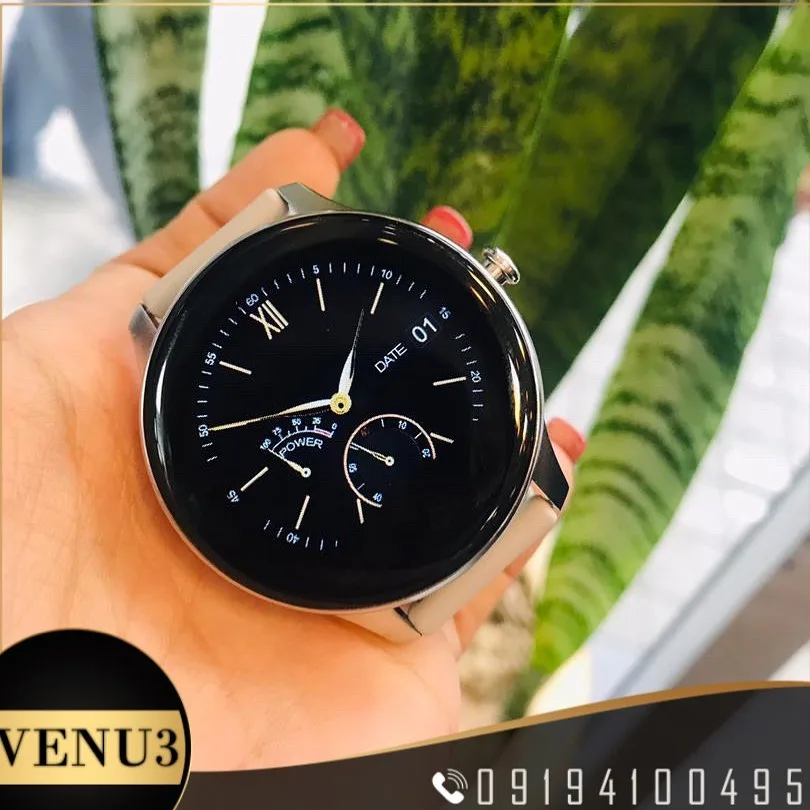 ساعت هوشمند مدل V10، رنگ مشکی و نقره‌ای، جنس فلز و سیلیکون، گرد، بند سیلیکونی