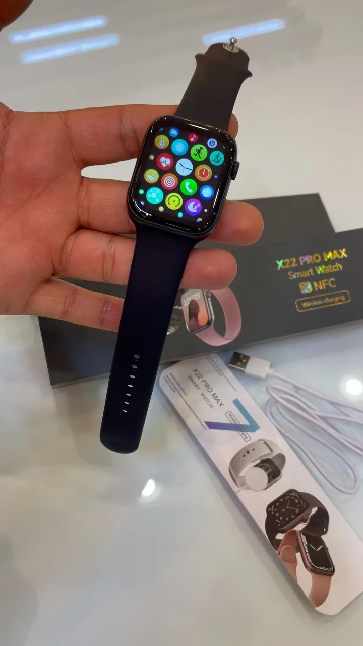 ساعت هوشمند X22 Pro Max، رنگ مشکی، مستطیلی، بند سیلیکونی