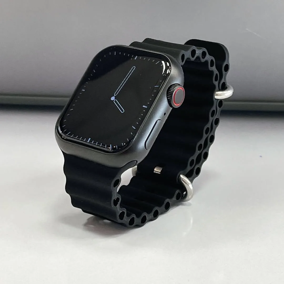 ساعت هوشمند HW68 Mini، رنگ مشکی، جنس فلز و سیلیکون، مستطیلی