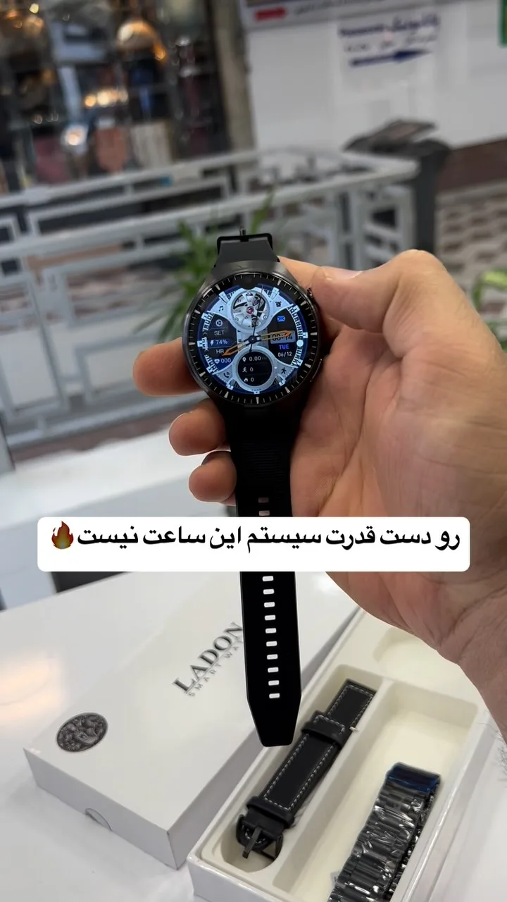 ساعت هوشمند AL9 Pro Max لادون، رنگ مشکی، جنس فلز و سیلیکون، گرد، بند سیلیکونی