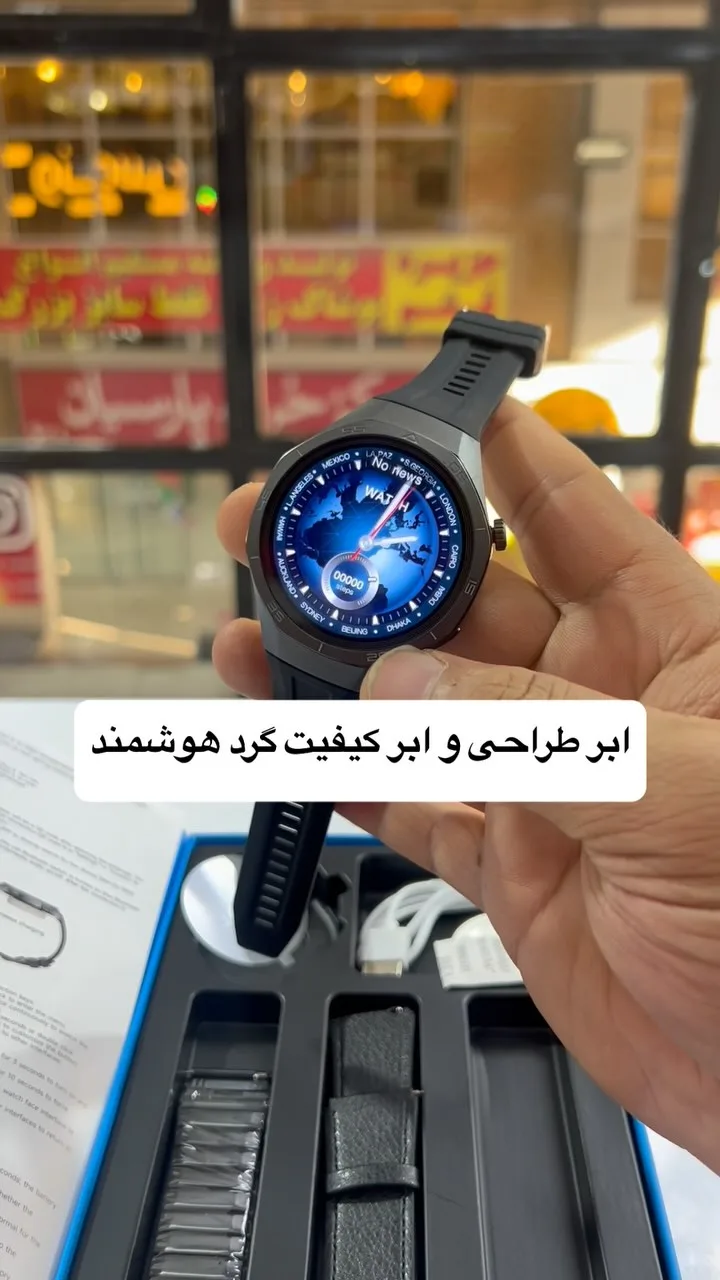 ساعت هوشمند WH05 Max، رنگ مشکی، جنس سیلیکون و پلاستیک، دیجیتال گرد