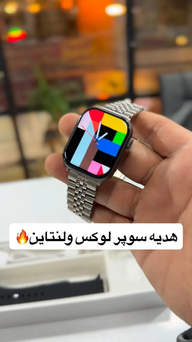 ساعت هوشمند، رنگ نقرهای، جنس فلز، ساعت هوشمند مستطیلی با بند فلزی