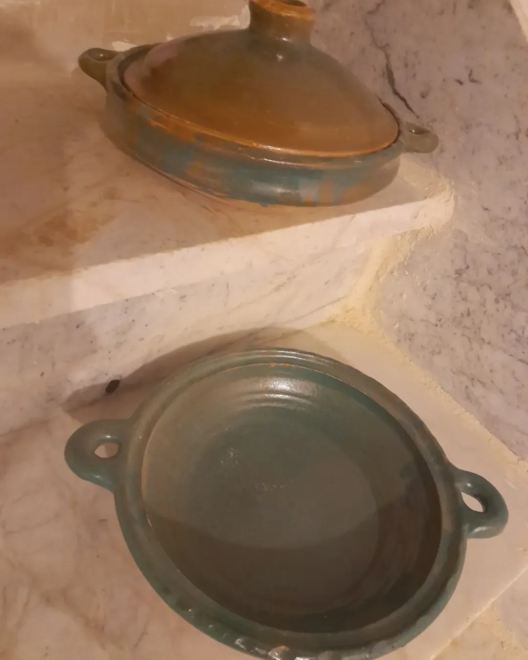 گمج و خمره سفالی — رنگ سبز — نمای بالا — گمج و خمره — عکس ۲