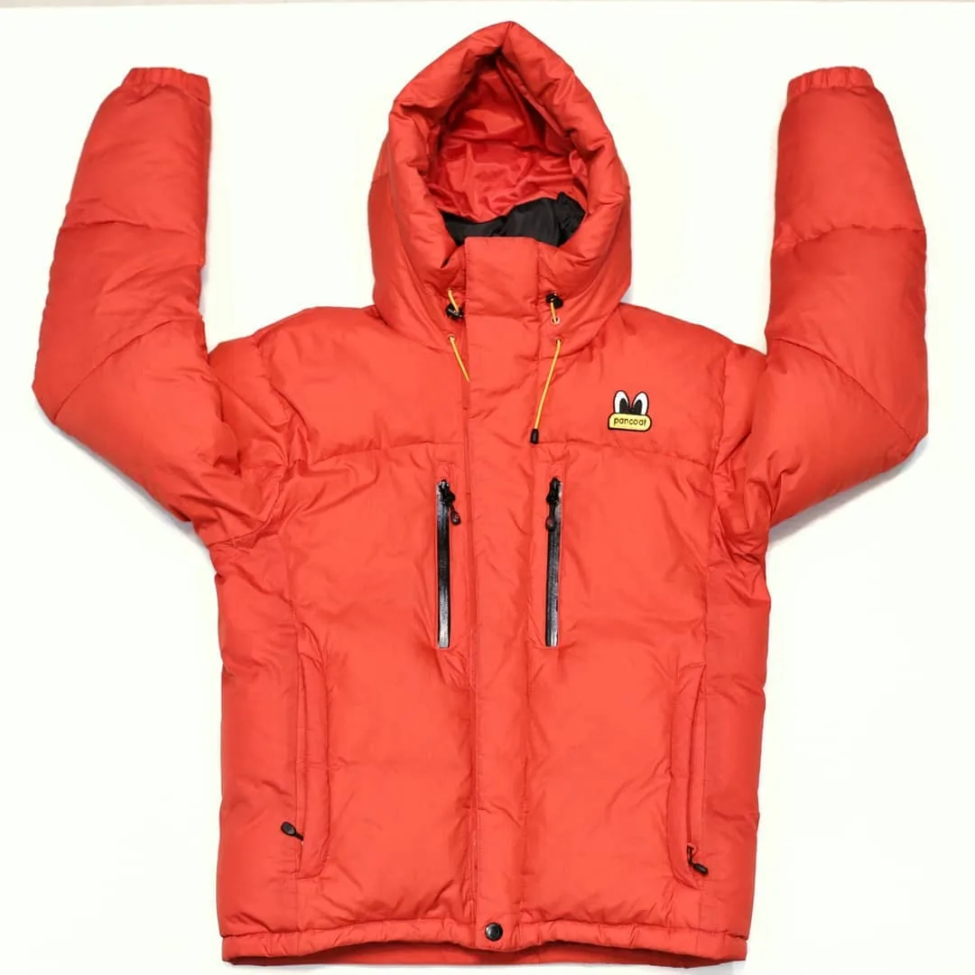 کاپشن pancoat، رنگ نارنجی و مشکی، جنس پلیاستر، کلاهدار کوتاه زیپدار
