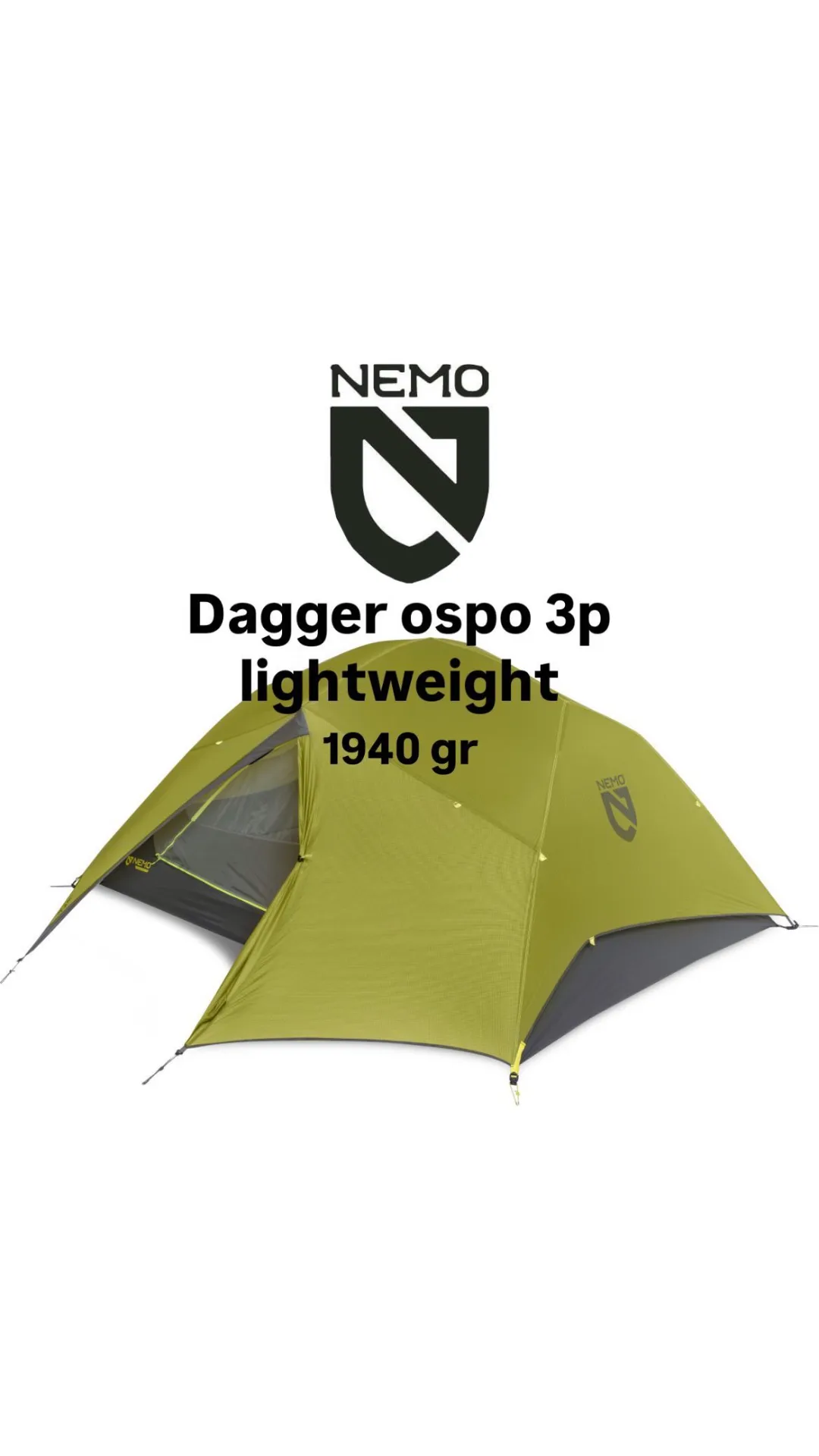 چادر سه نفره Dagger Osmo 3P نمو، رنگ سبز و طوسی، چادر کمپینگ