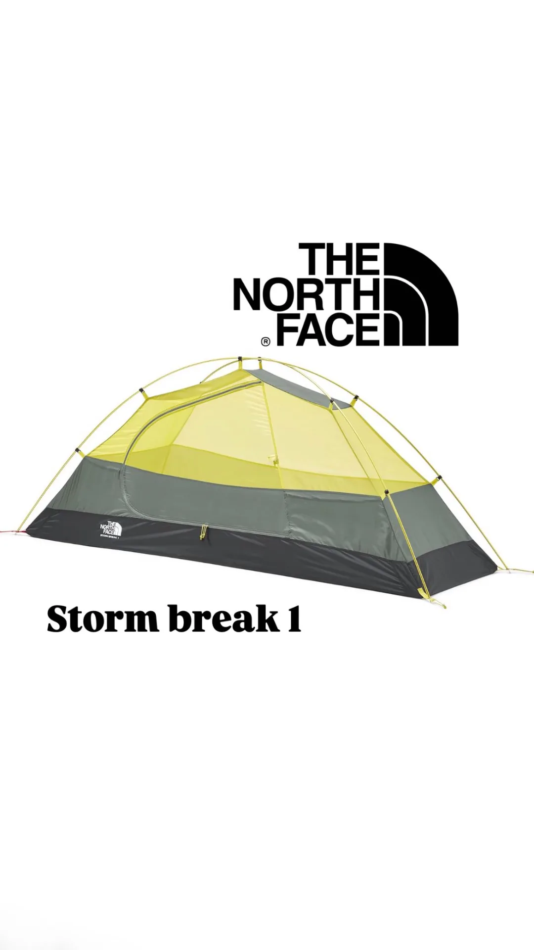 چادر تک نفره Storm Break 1 نورث فیس، رنگ زرد، طوسی و مشکی، چادر کمپینگ