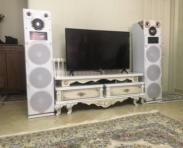 اسپیکر بدنه چوب سفید مکسیدر، ایستاده، چند ووفر