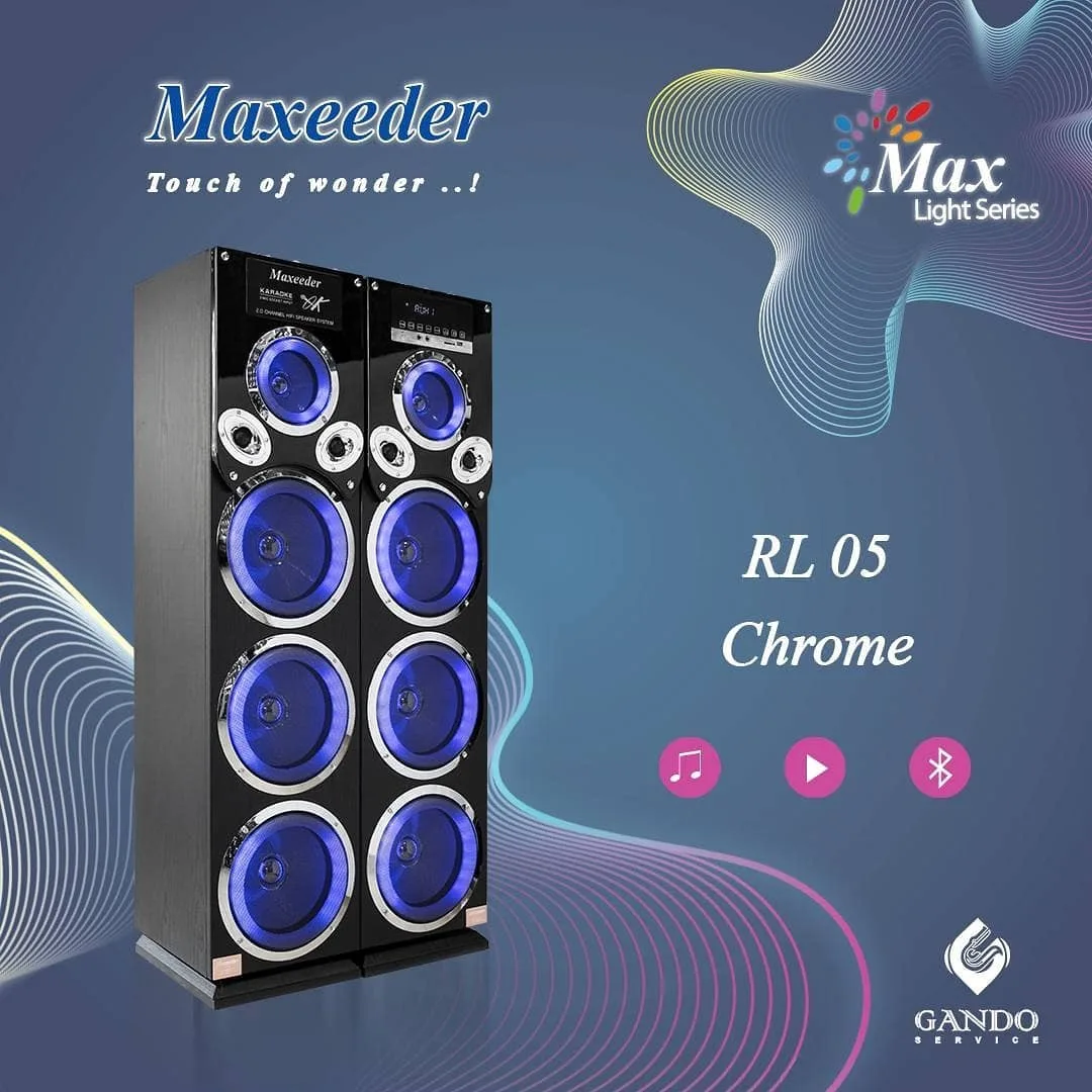 اسپیکر RL05 مکسیدر، رنگ مشکی، جنس چوب و پلاستیک، ایستاده بزرگ