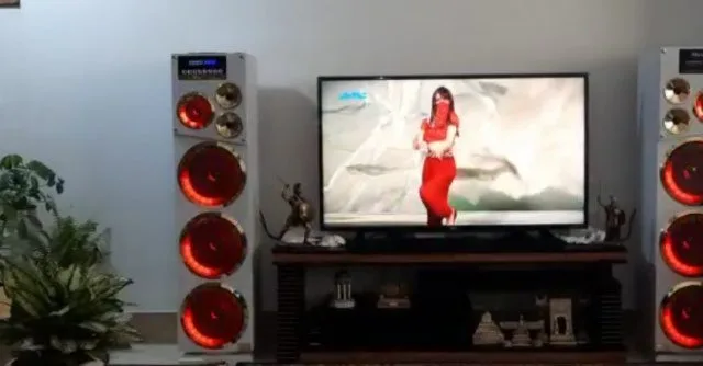 اسپیکر RL12 سفید مکسیدر، رنگ سیاه و قرمز، جنس پلاستیک و چوب، ایستاده بزرگ