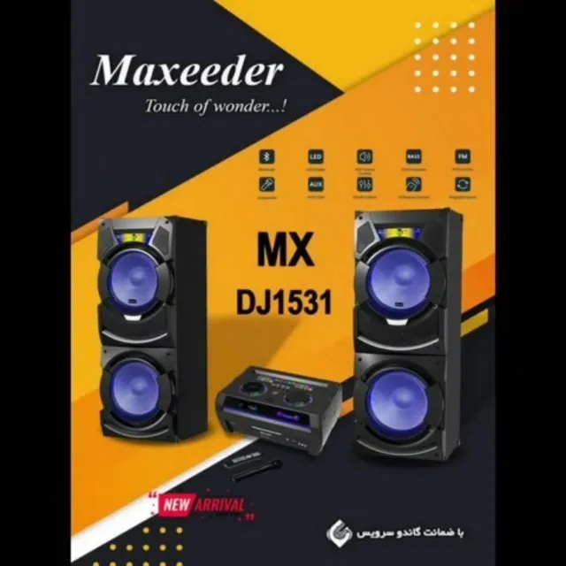 اسپیکر JS MX 1531 مکسیدر، رنگ سیاه و آبی، جنس پلاستیک، ایستاده چند ووفر