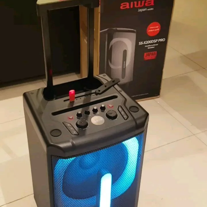 اسپیکر SS-X200DSP PRO آیوا، رنگ مشکی و آبی، جنس پلاستیک، ایستاده، دارای دسته