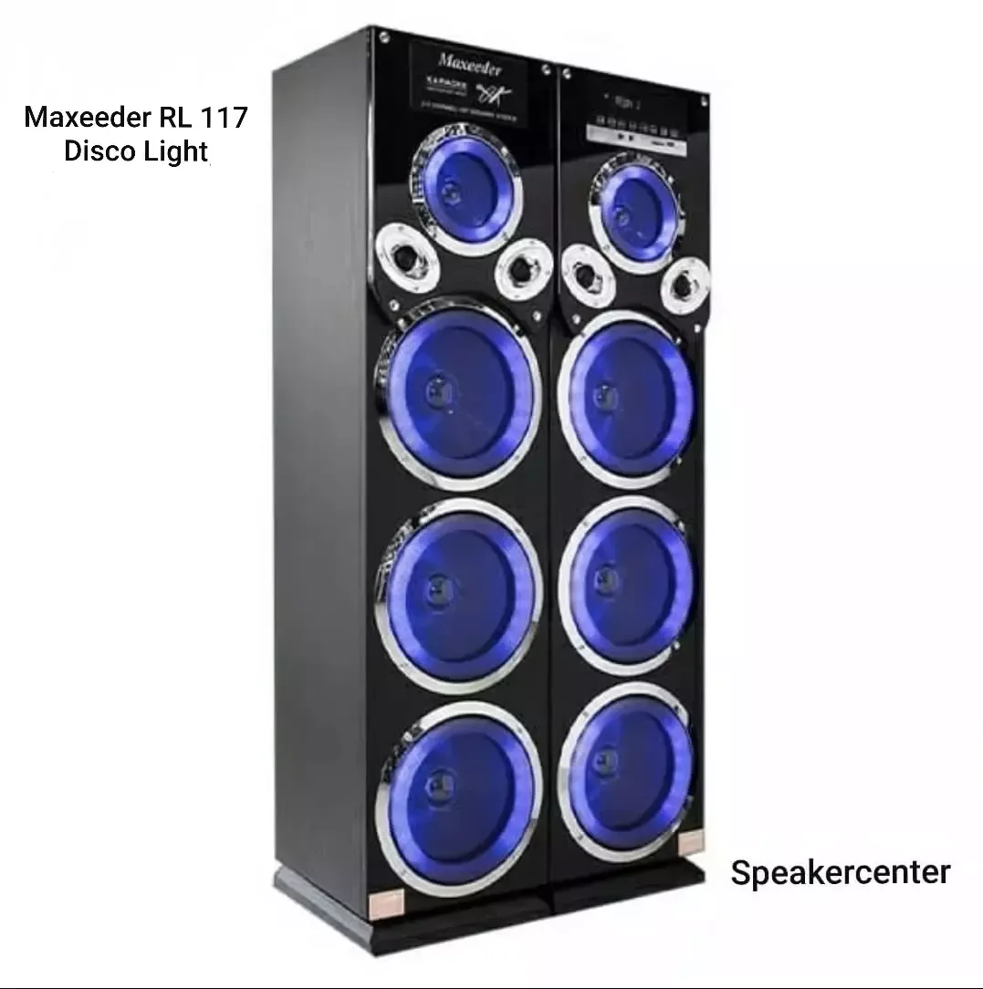 اسپیکر RL 117 سوپر باس مکسیدر، رنگ مشکی و آبی، جنس پلاستیک و چوب، ایستاده بزرگ