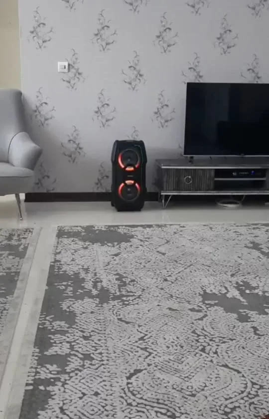 اسپیکر قابل حمل با رادیو آیوا، رنگ مشکی و قرمز، جنس پلاستیک، ایستاده بزرگ