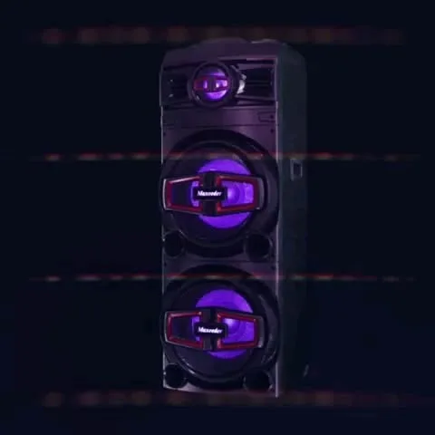 اسپیکر چراغدار مکسیدر، رنگ مشکی و بنفش، جنس پلاستیک، ایستاده بزرگ