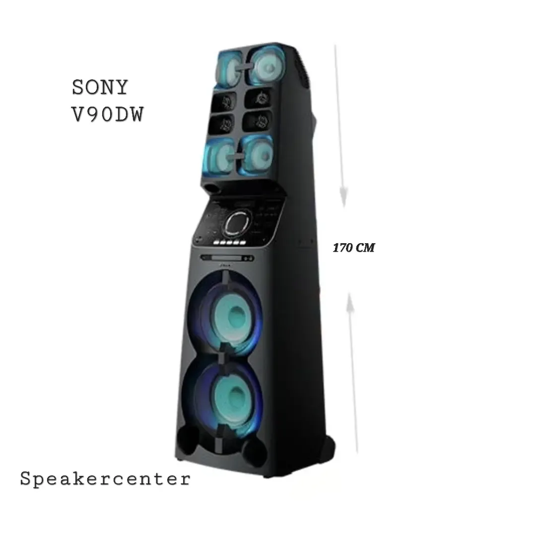 اسپیکر V90DW سونی، رنگ مشکی و آبی، جنس پلاستیک، ایستاده بزرگ