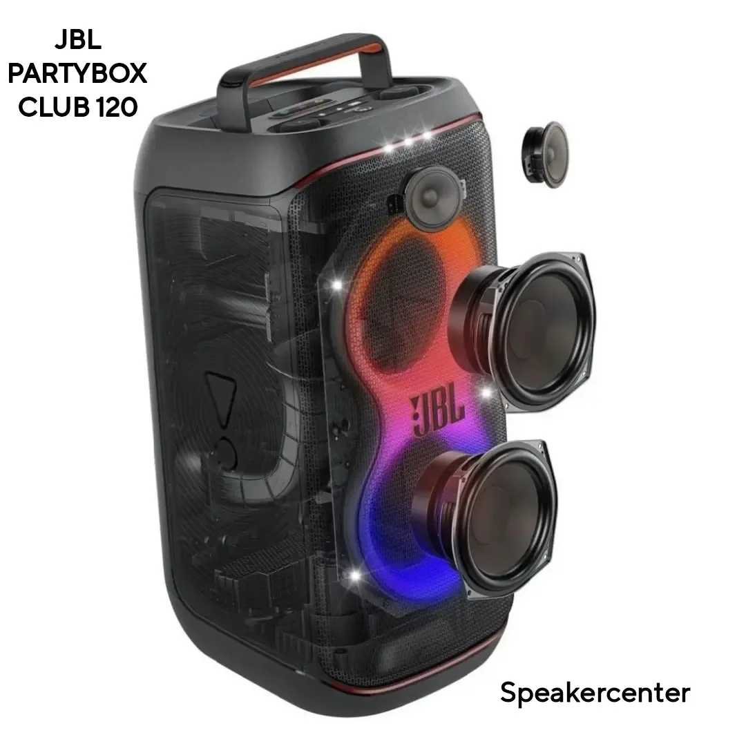 اسپیکر PartyBox Club 120، رنگ مشکی، قرمز و آبی، جنس پلاستیک و فلز، قابل حمل بزرگ