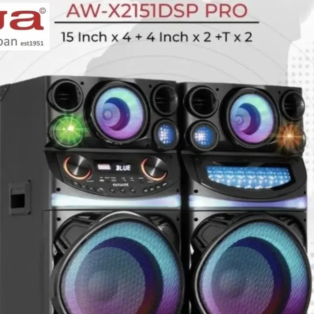 اسپیکر AW-X2151 DSP PRO، رنگ مشکی، آبی و بنفش، جنس پلاستیک، ایستاده، مدل AW-X2151DSP PRO