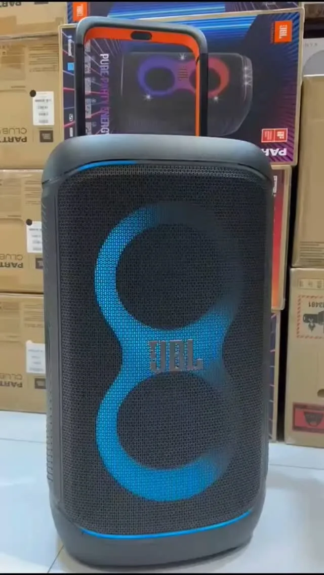 اسپیکر Partybox 520 JBL، رنگ مشکی و آبی، جنس پلاستیک، ایستاده، چرخدار