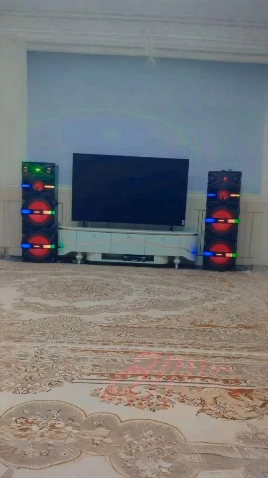 اسپیکر ایستاده AW-X2124 DSP PRO آیوا، رنگ مشکی، قرمز و آبی، جنس پلاستیک، مستطیلی، بلند