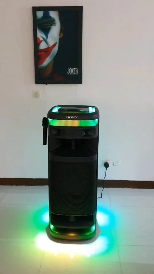 اسپیکر ULT Tower 10 سونی، رنگ مشکی و سبز، جنس پلاستیک، ایستاده، استوانه‌ای