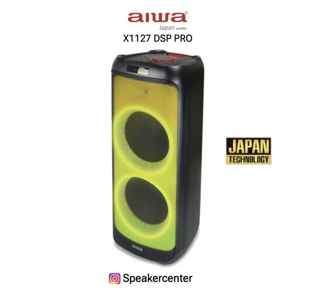 اسپیکر ایستاده AW-X1127 DSP PRO آیوا، رنگ مشکی و زرد، جنس پلاستیک، مستطیلی
