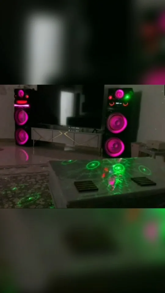 اسپیکر ایستاده X2100 DSP PRO آیوا، رنگ مشکی، صورتی و سبز، جنس پلاستیک و چوب، جفت اسپیکر ایستاده