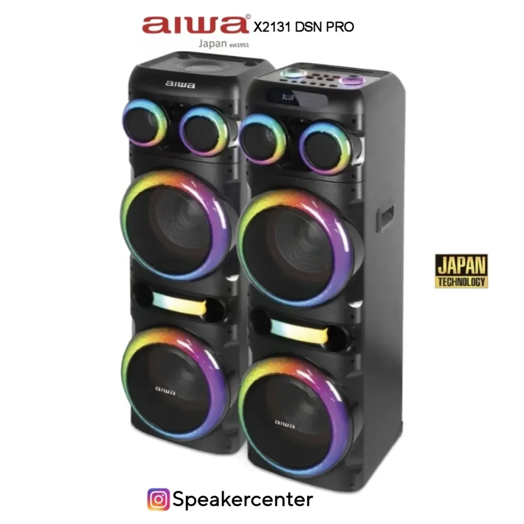 اسپیکر ایستاده AW-X2131 DSN PRO آیوا، رنگ مشکی و رنگین‌کمان، جنس پلاستیک، دو تایی