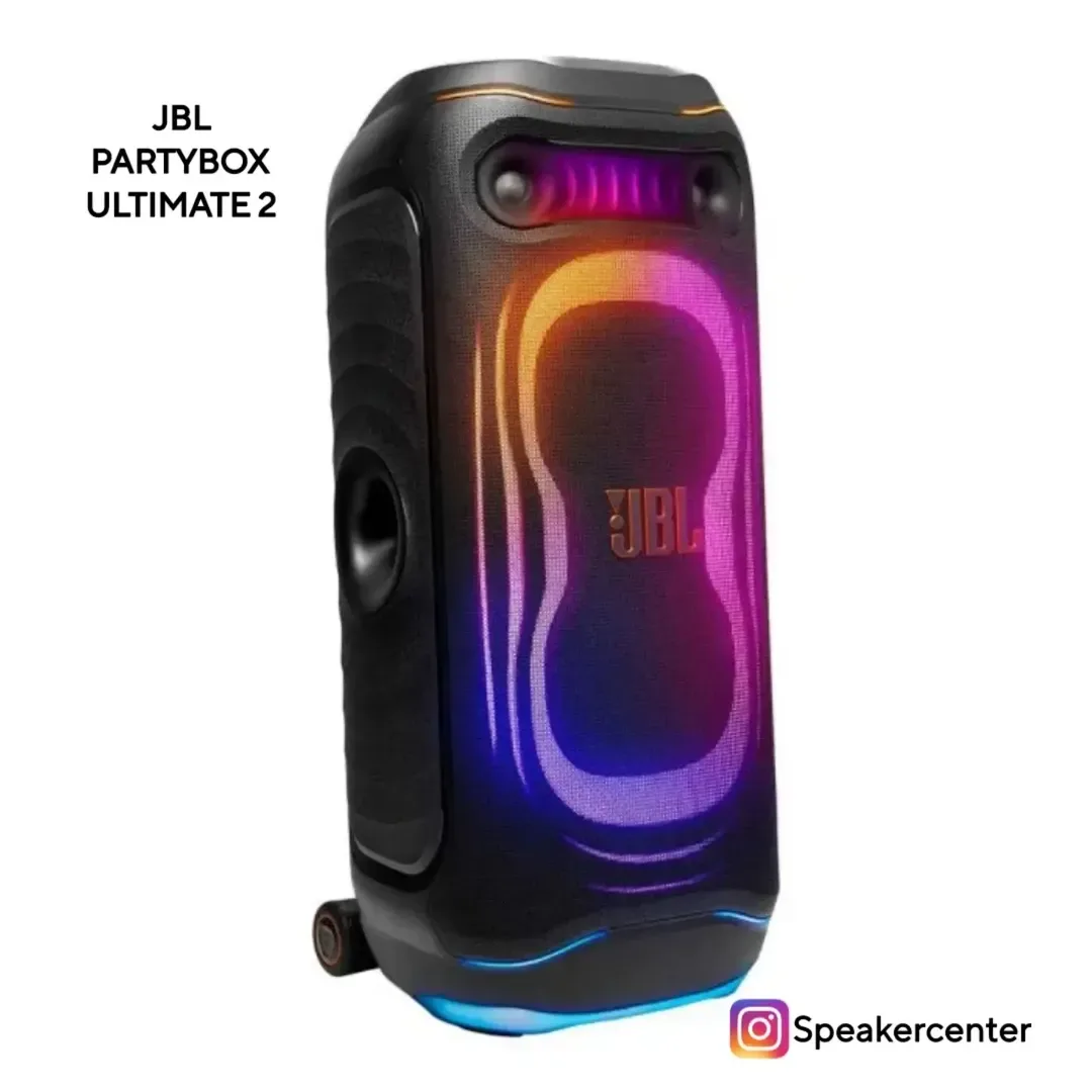 اسپیکر Partybox Ultimate 2 JBL، رنگ مشکی و رنگین‌کمان، جنس پلاستیک، ایستاده، چرخ‌دار