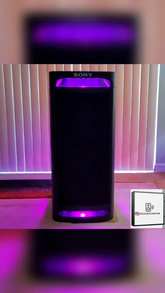 اسپیکر ULT Tower 9 سونی، رنگ مشکی و بنفش، جنس پلاستیک، استوانه‌ای، ایستاده