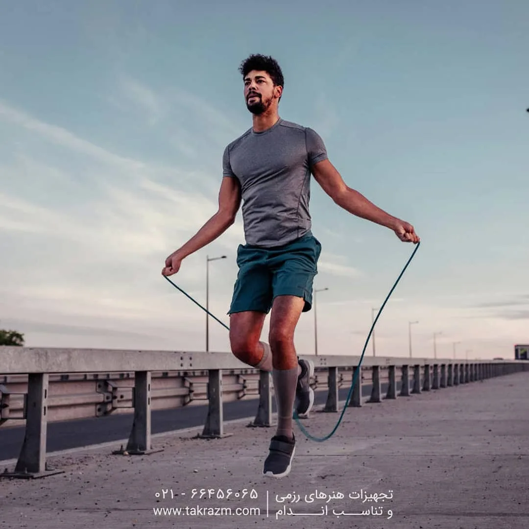 طناب سرعتی کراس فیت مدل J604 Cima، رنگ سبز و خاکستری، طناب ورزشی