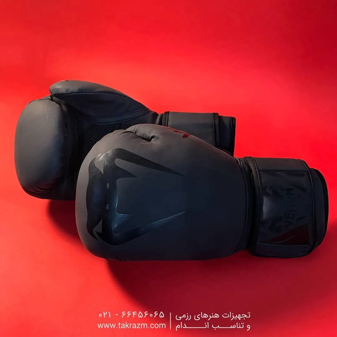 دستکش بوکس فوم ونوم مدل Giant2 VENUM، رنگ مشکی، جنس چرم