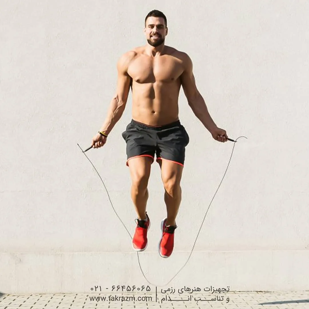 طناب سرعتی کراس فیت PowerGYM، رنگ مشکی، طناب ورزشی