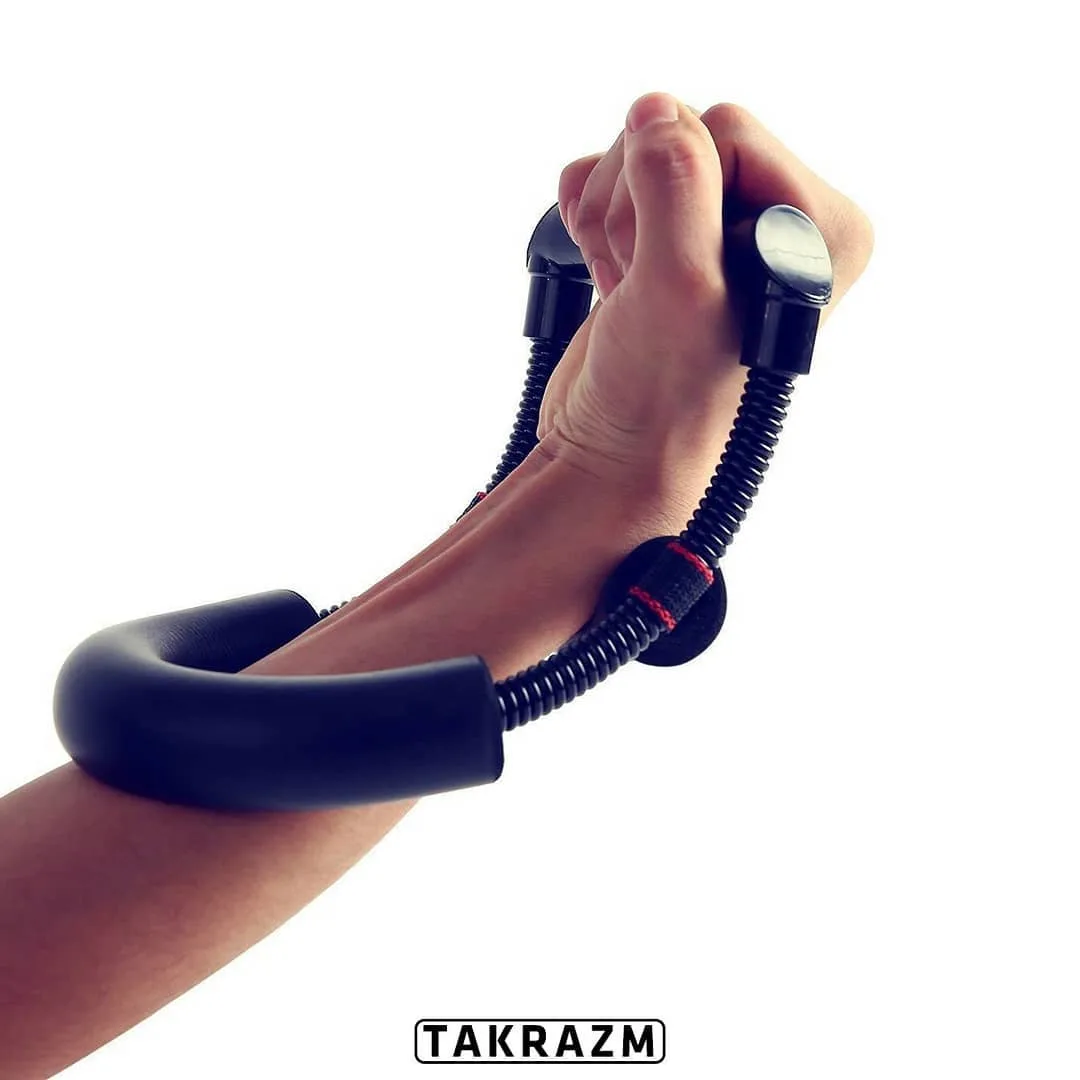 فنر تقویت ساعد و مچ، رنگ مشکی، جنس فلز و پلاستیک، فنری، دسته‌ای