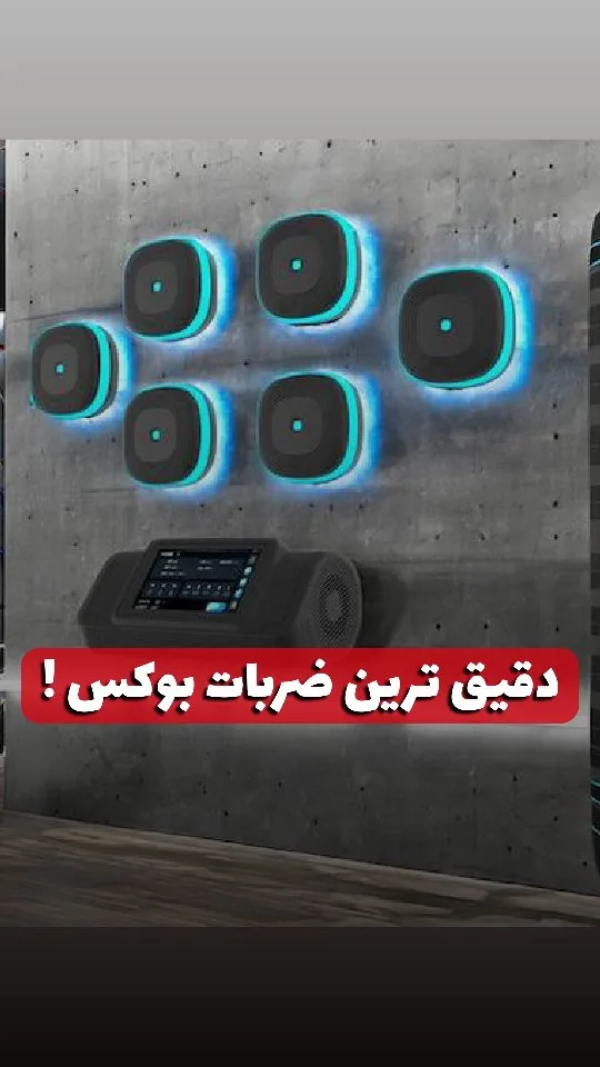 کیسه بوکس موزیکال، رنگ مشکی و آبی، هدفهای ضربه