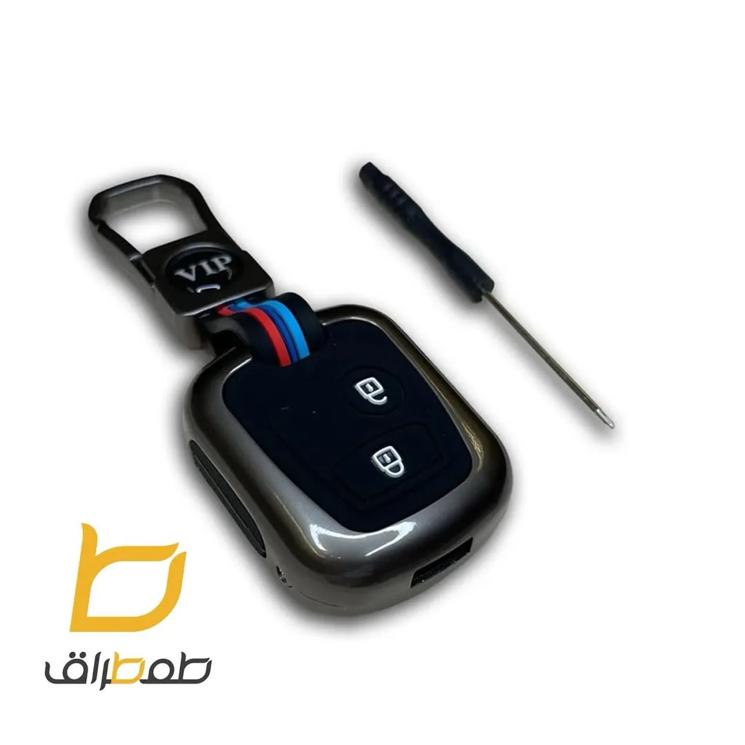 کاور ریموت فلزی، رنگ مشکی و نقرهای، جنس پلاستیک، دکمهای